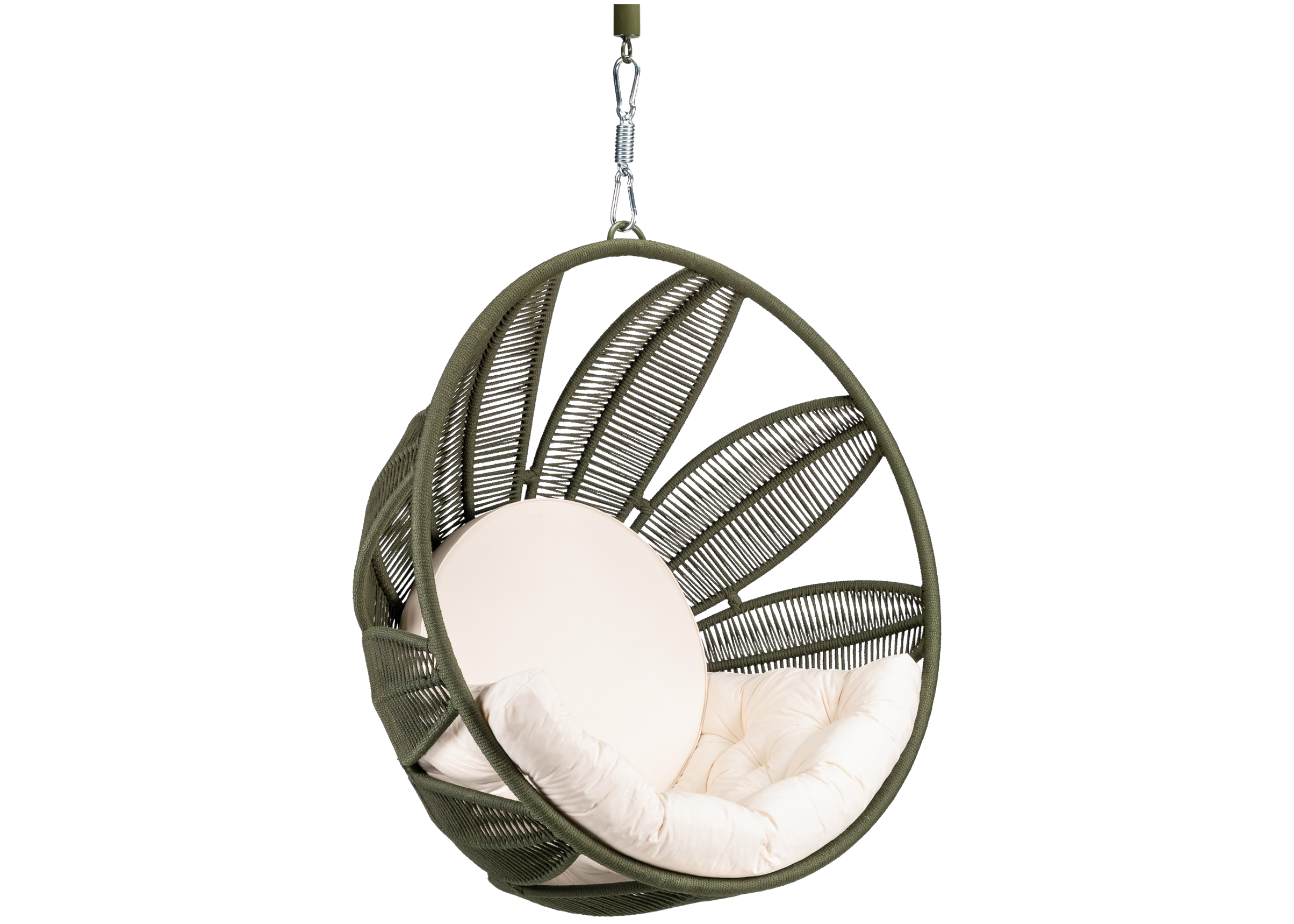 Balanço Tropical para área externa sem suporte em alumínio revestido em corda náutica, perfeito para composições externas elegantes.