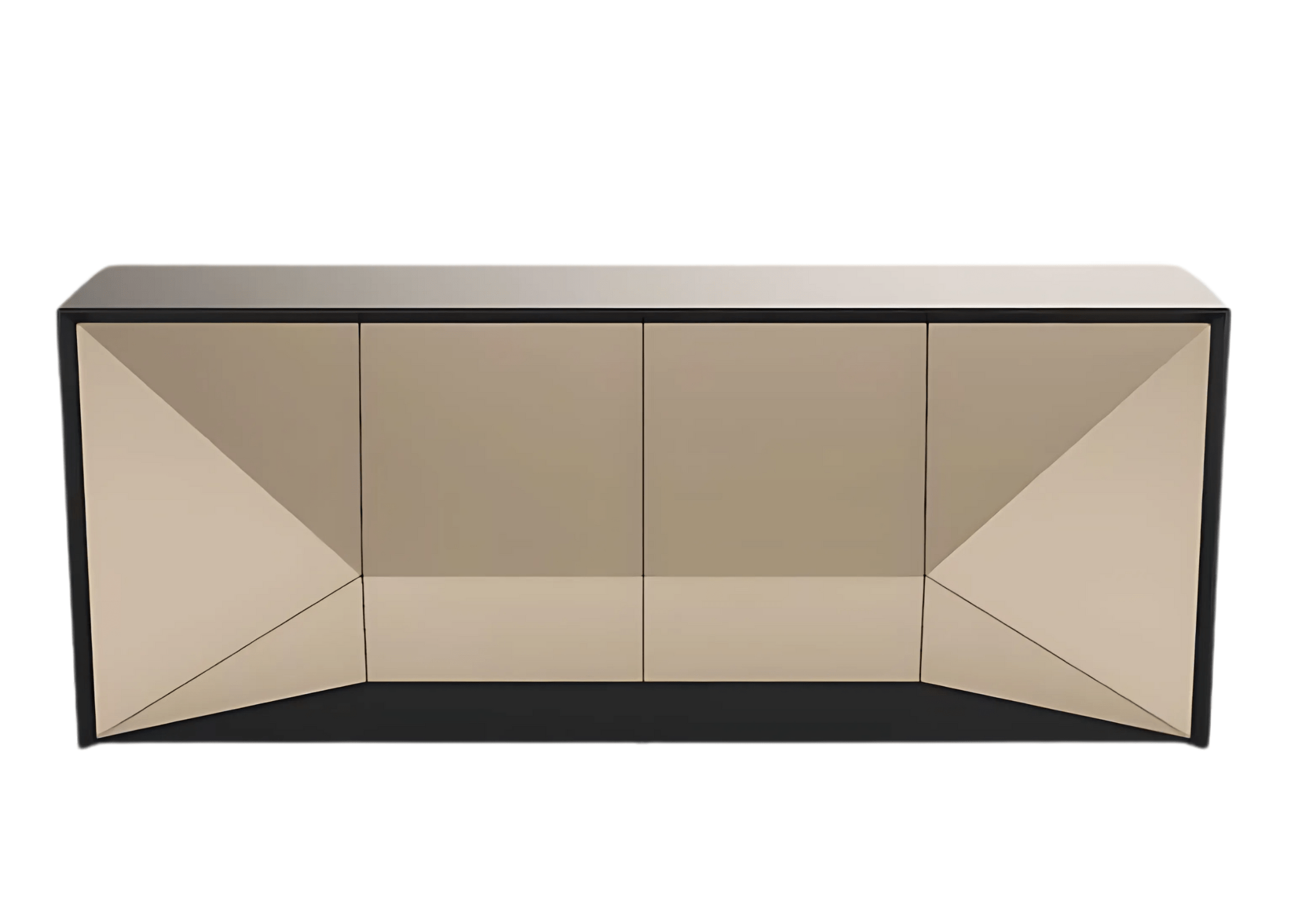 Buffet Firenzo espelhado com design sofisticado que agrega requinte ao ambiente.