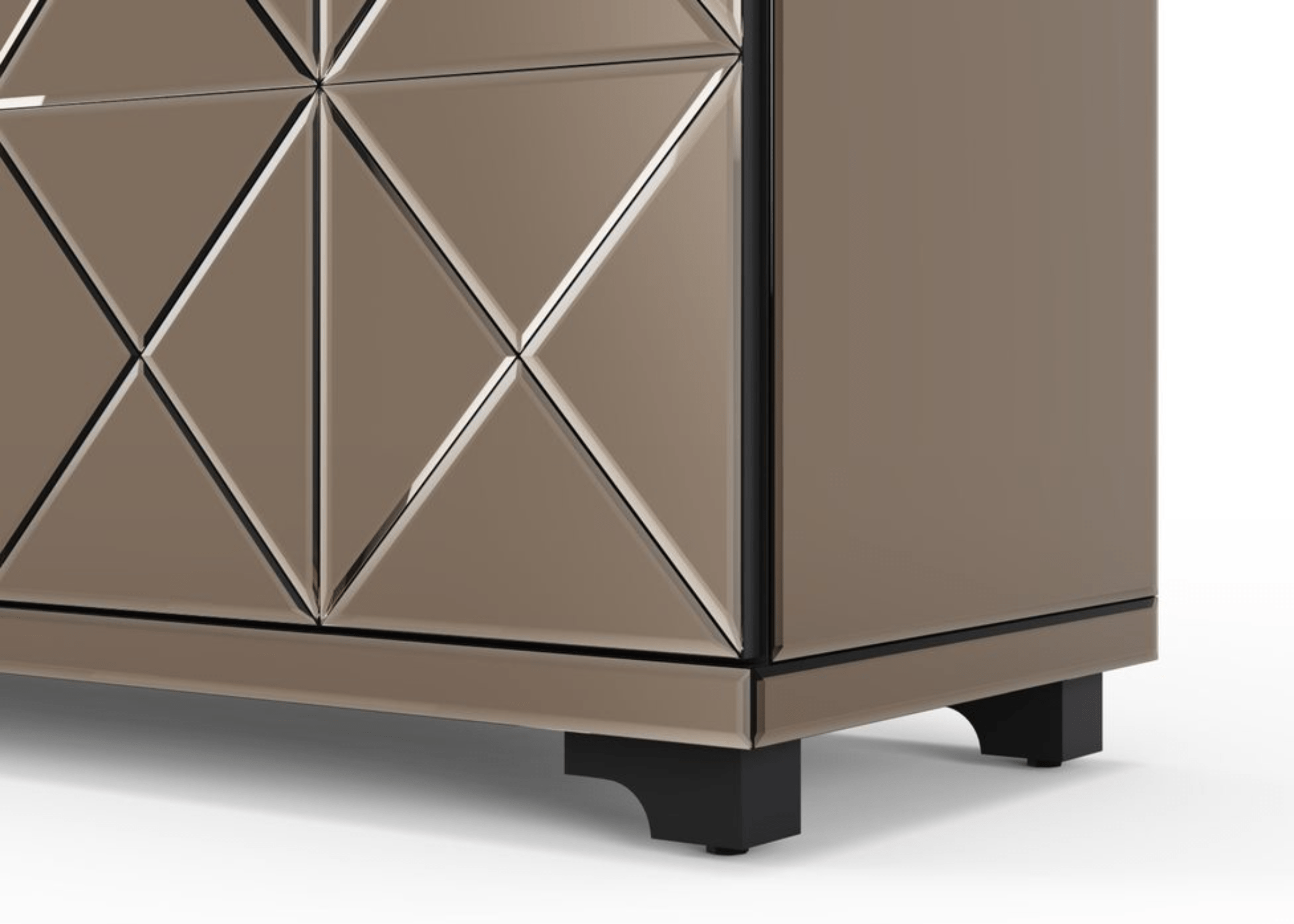 Buffet Opulence espelhado magnífico com acabamento refinado que transmite luxo e sofisticação ao ambiente.