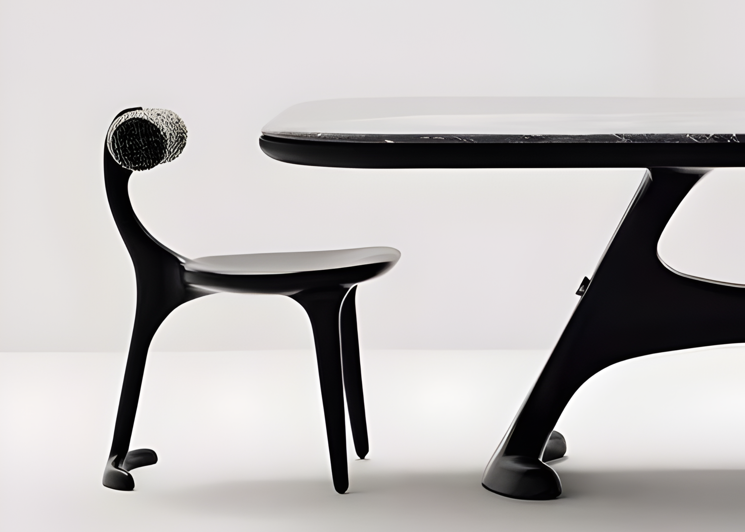 Cadeira Cilindro em sala de jantar com mesa elegante, trazendo sofisticação, conforto e design contemporâneo para o ambiente.