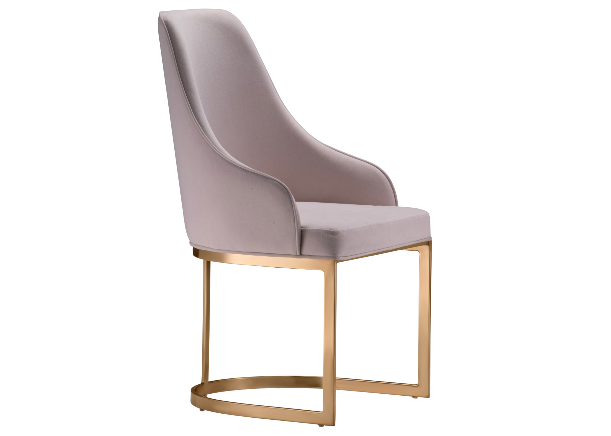 Cadeira Ivana elegante para sala de jantar, estofada em tecido veludo. Móvel sofisticado e confortável para composições refinadas.