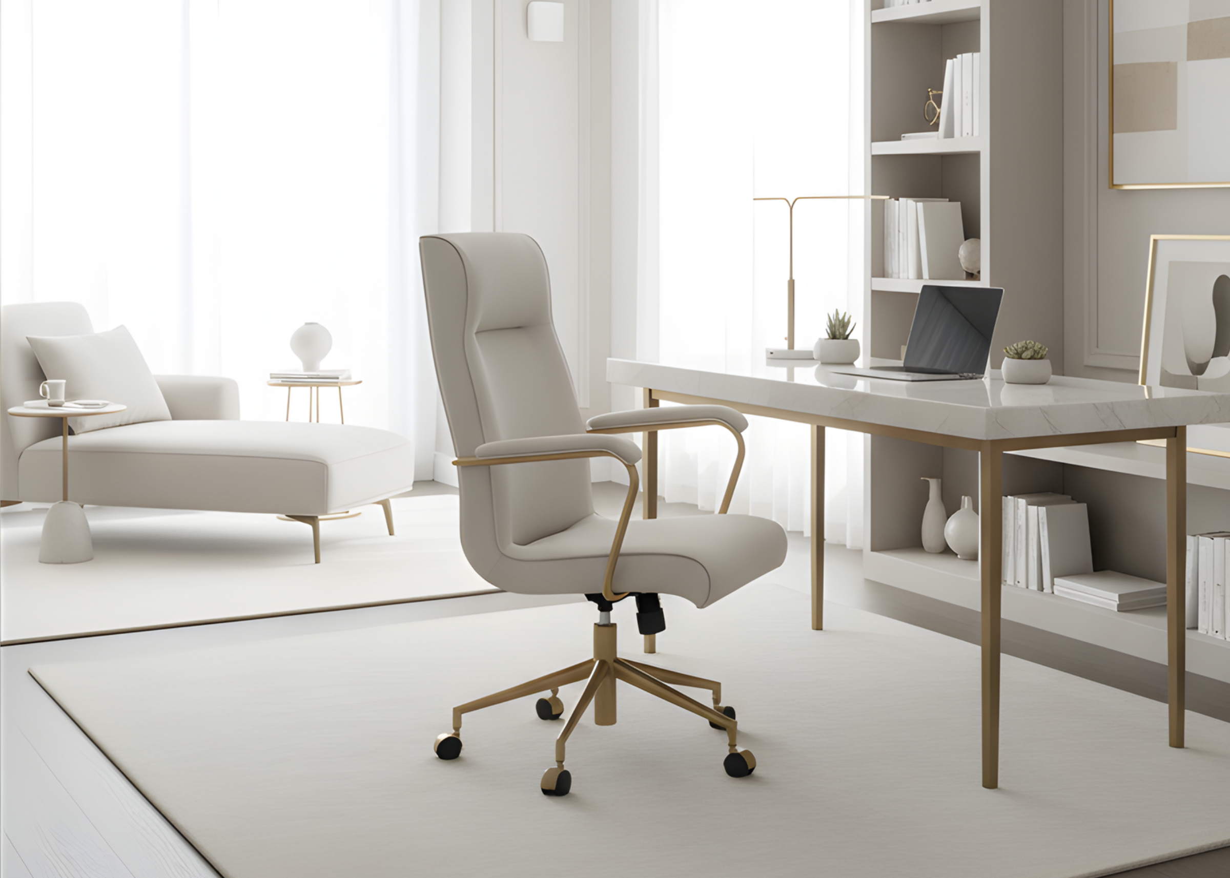 Cadeira de Escritório Riviera Alta design elegante, conforto excepcional e acabamento sofisticado para um ambiente de trabalho moderno e requintado.