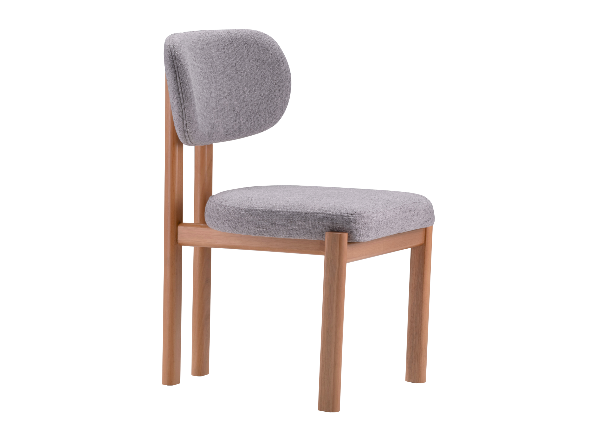 Dito pelo ChatGPT:

Cadeira Olinda estofada em linho cinza com estrutura em madeira, para sala de jantar. Móvel elegante e confortável para composições sofisticadas.