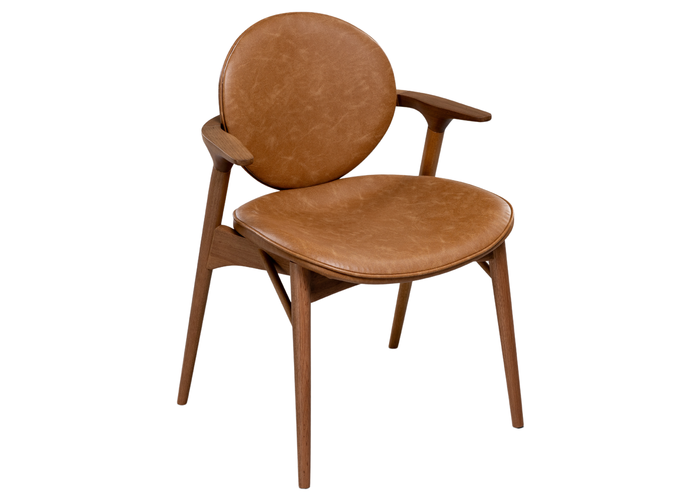 Cadeira Flat com estrutura em madeira e assento estofado claro, design contemporâneo para salas de jantar sofisticadas