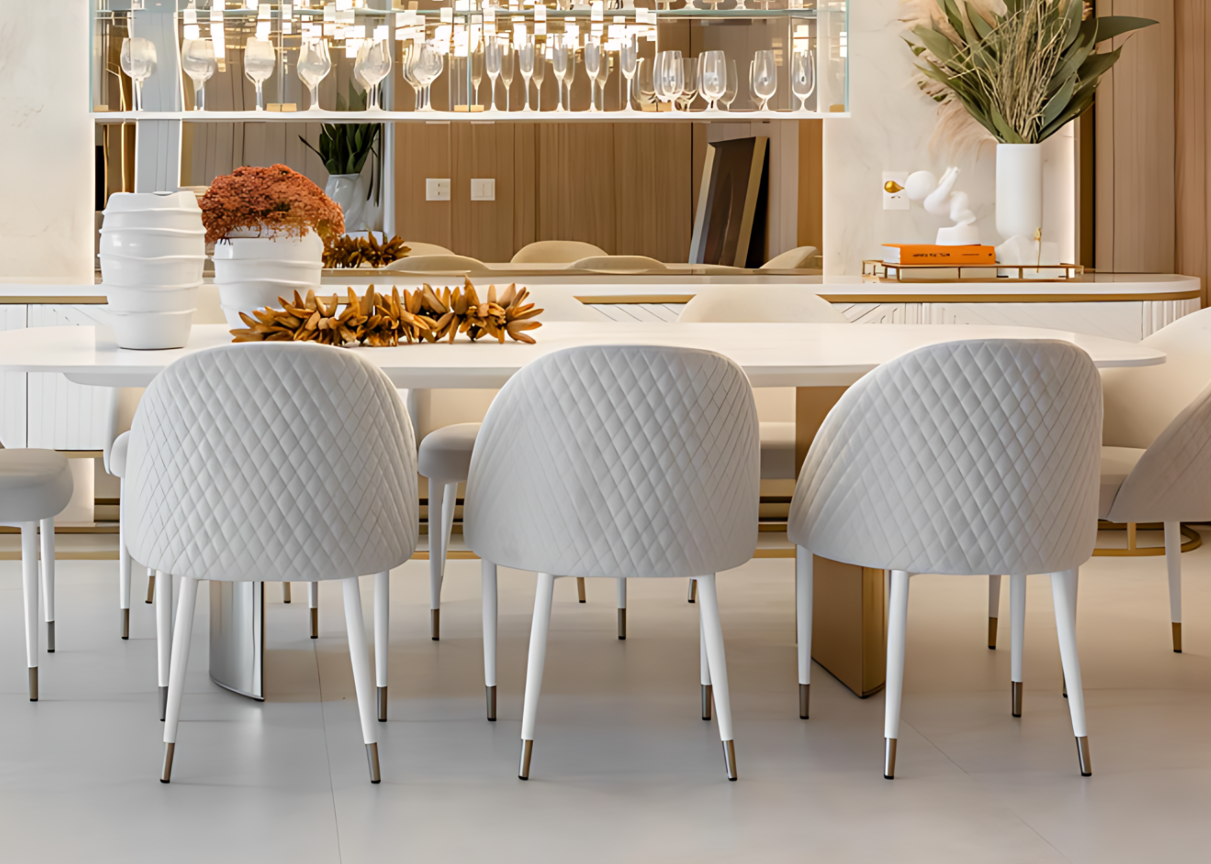 Cadeira Havena para sala de jantar que combina luxo e sofisticação. Seu design refinado e o estofamento de alta qualidade proporcionam conforto e elegância em cada detalhe.