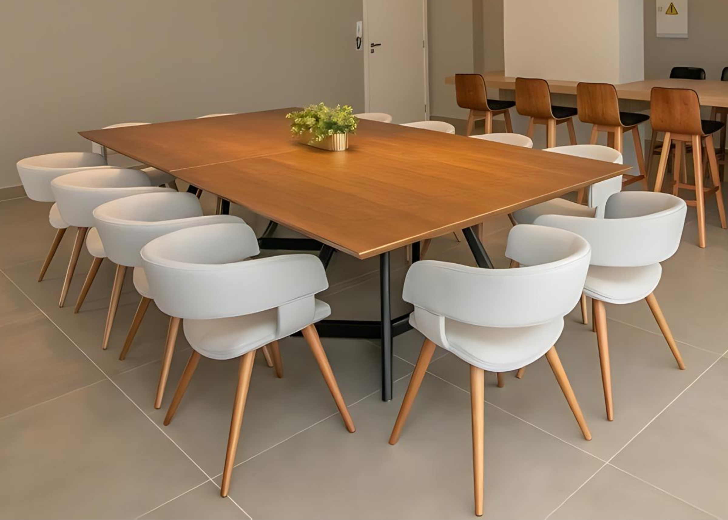 Cadeira de sala de jantar Valentina elegante com pés palito em madeira tingida, ideal para compor um ambiente moderno e sofisticado.