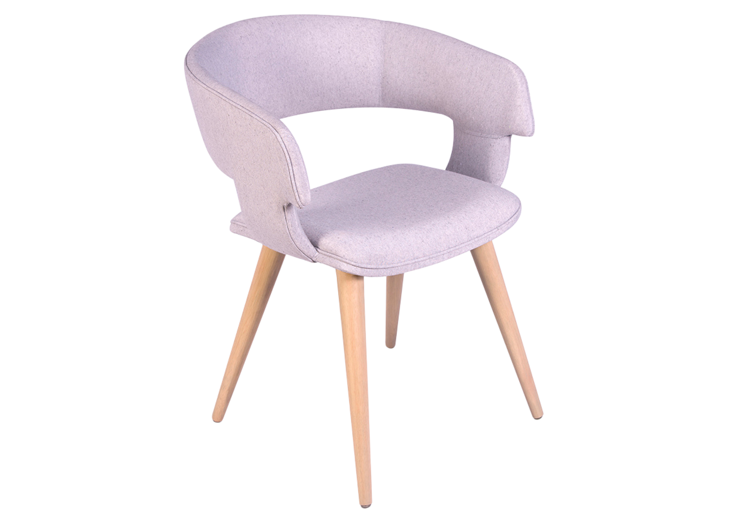 Cadeira de sala de jantar Valentina estofada em tecido linho off white, unindo conforto e sofisticação ao ambiente.
