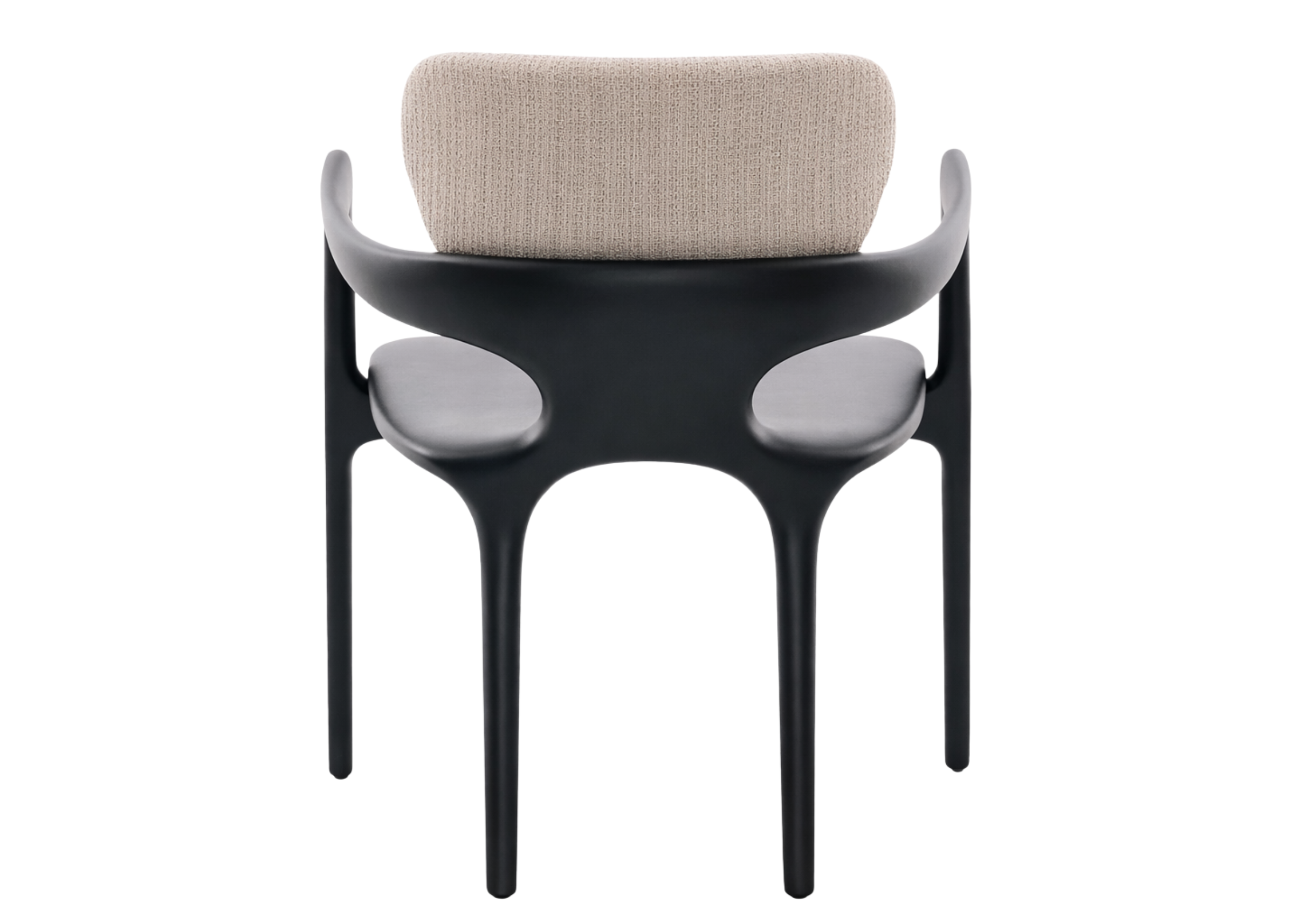 Cadeira Vértice com costas e detalhes impressionantes, encosto estofado e design elegante para ambientes sofisticados.
