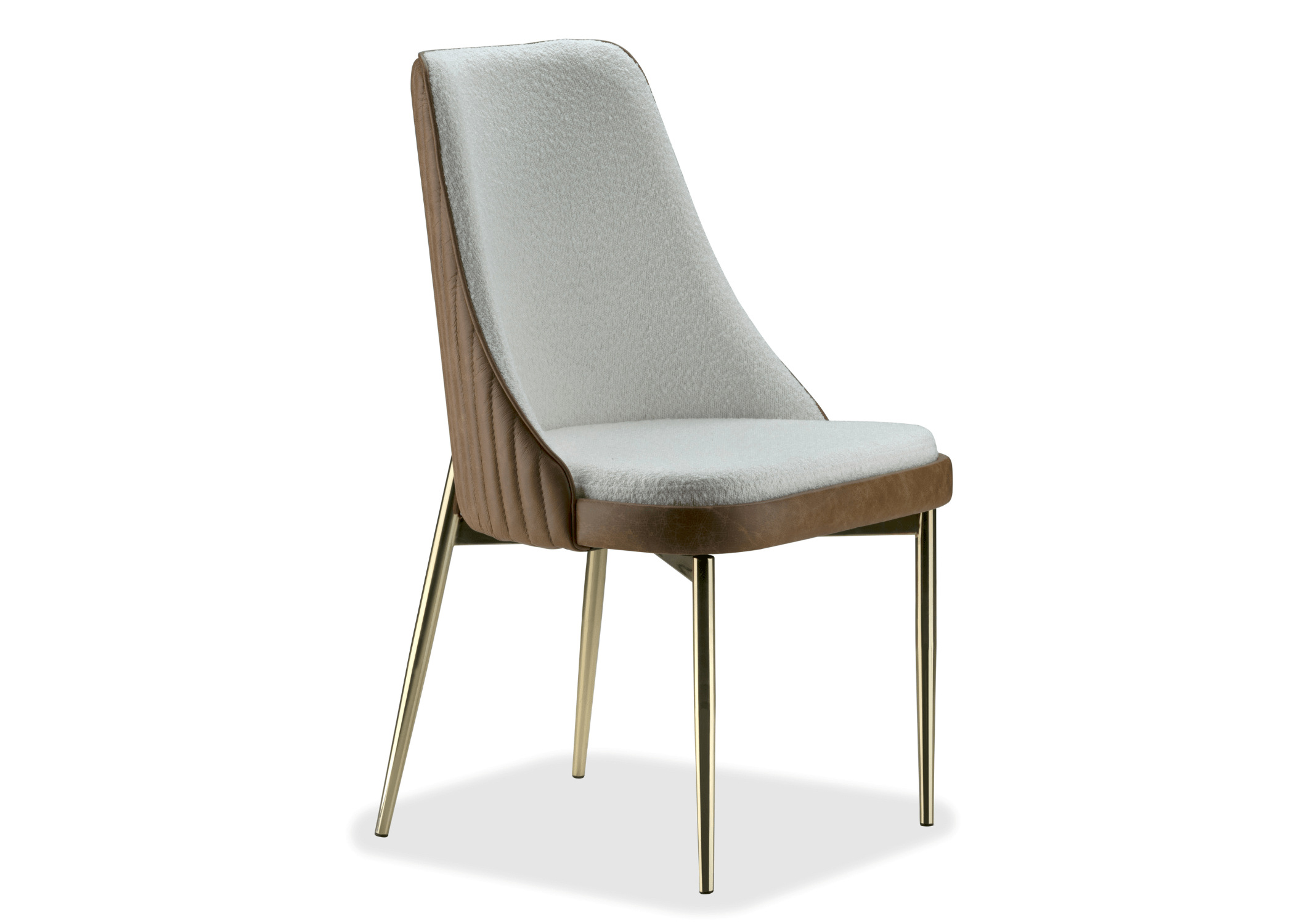 Cadeira Giz: estrutura de aço carbono pintado para durabilidade.