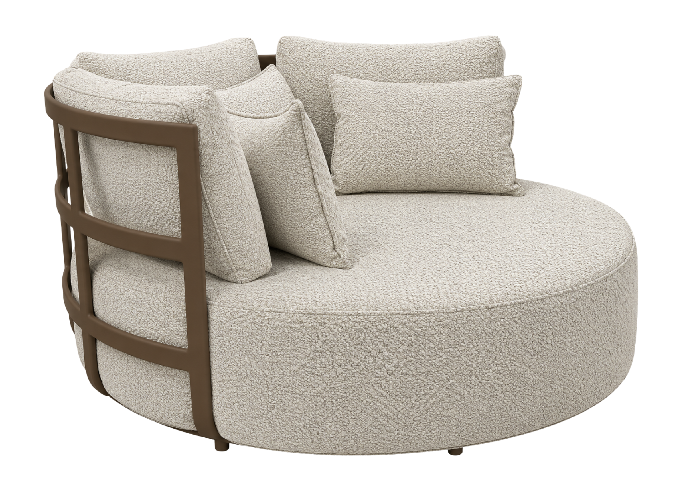 Chaise Costa para área externa com estrutura em alumínio pintado e revestimento impermeável, apresentando design moderno e resistente para ambientes ao ar livre.