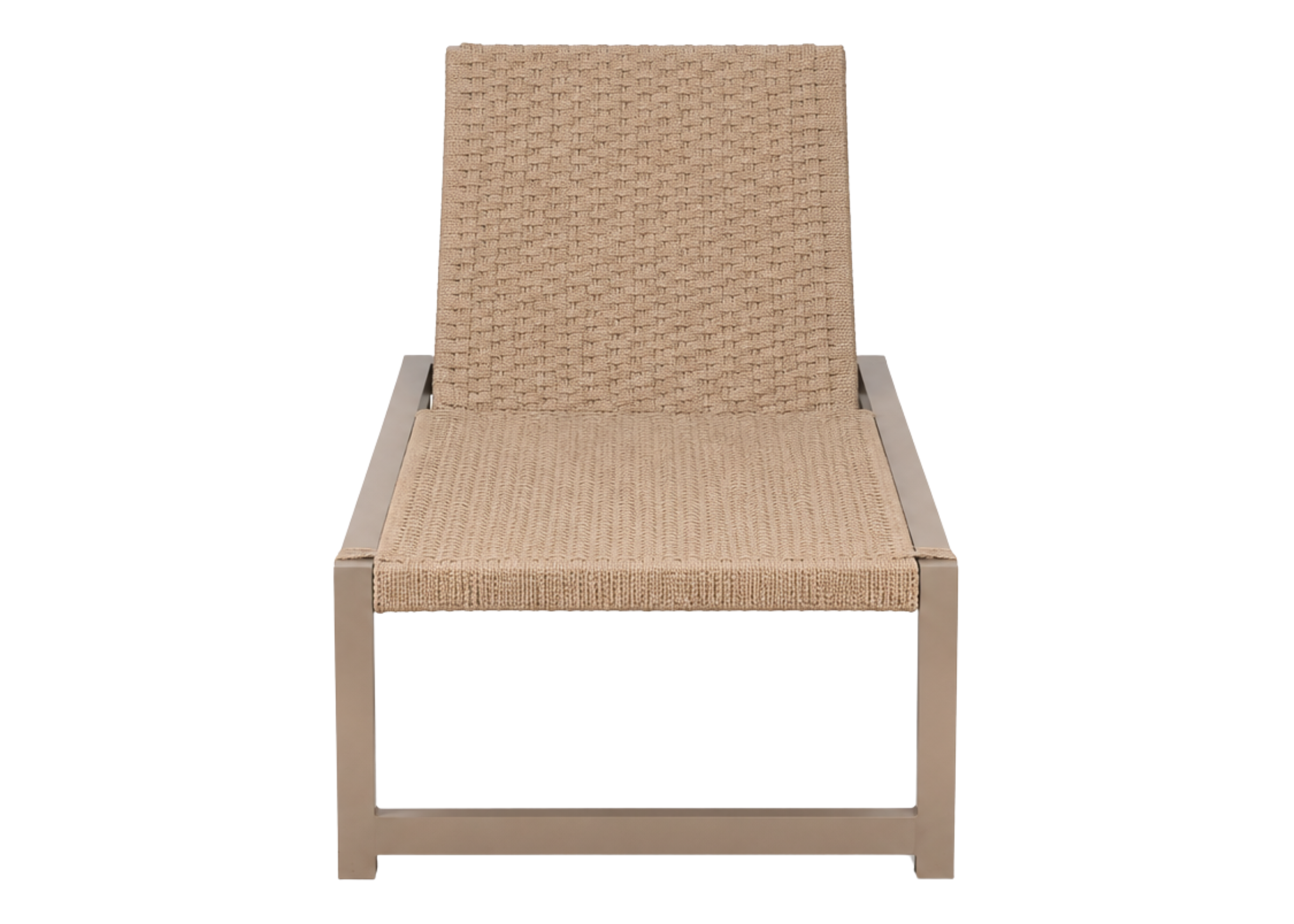 Chaise Hamma para área externa com estrutura em alumínio pintado, apresentando design elegante e funcional para varandas e áreas de lazer.