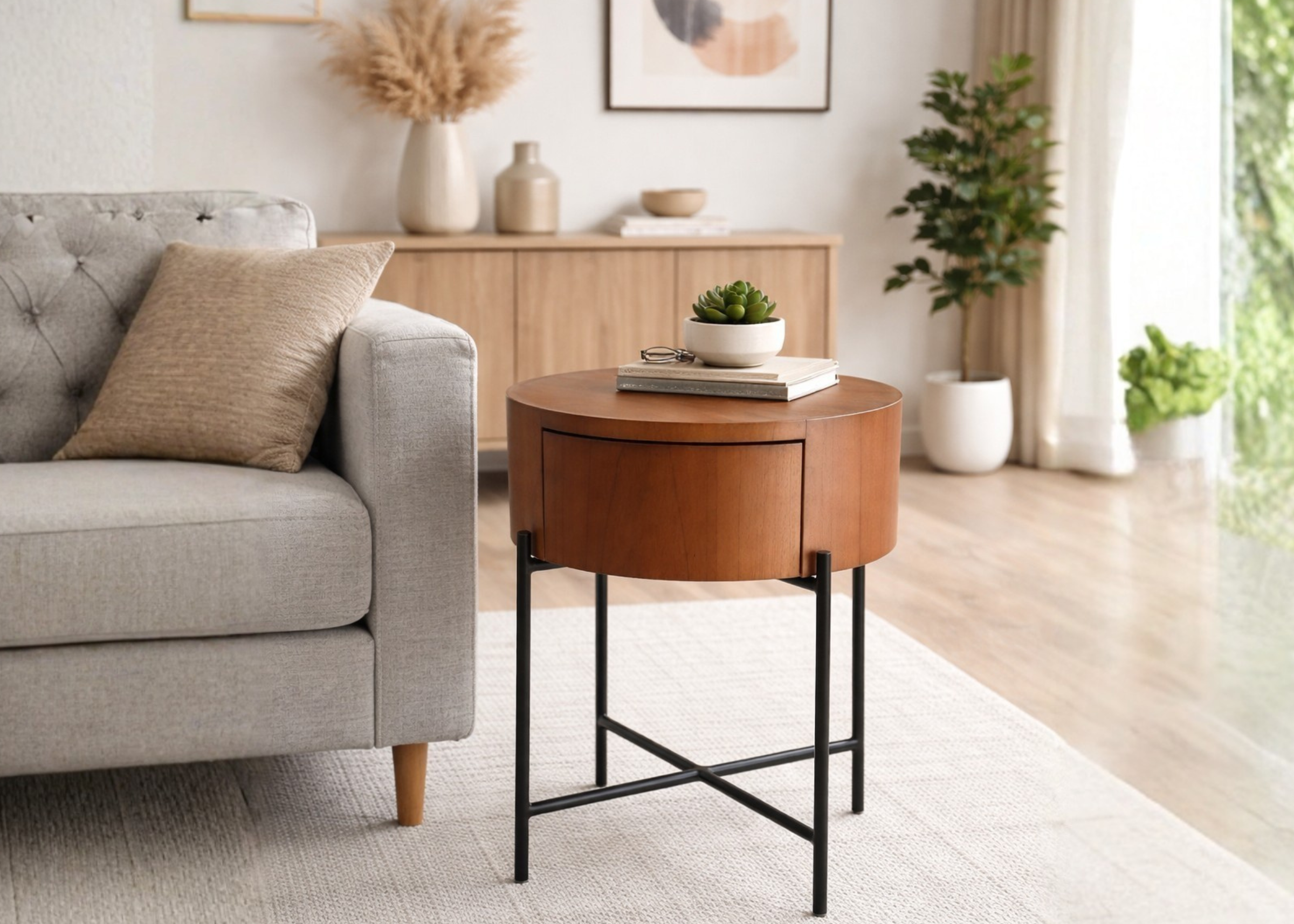 Mesa de cabeceira Henry com gaveta e design moderno e sofisticado, ideal para compor quartos elegantes e funcionais.