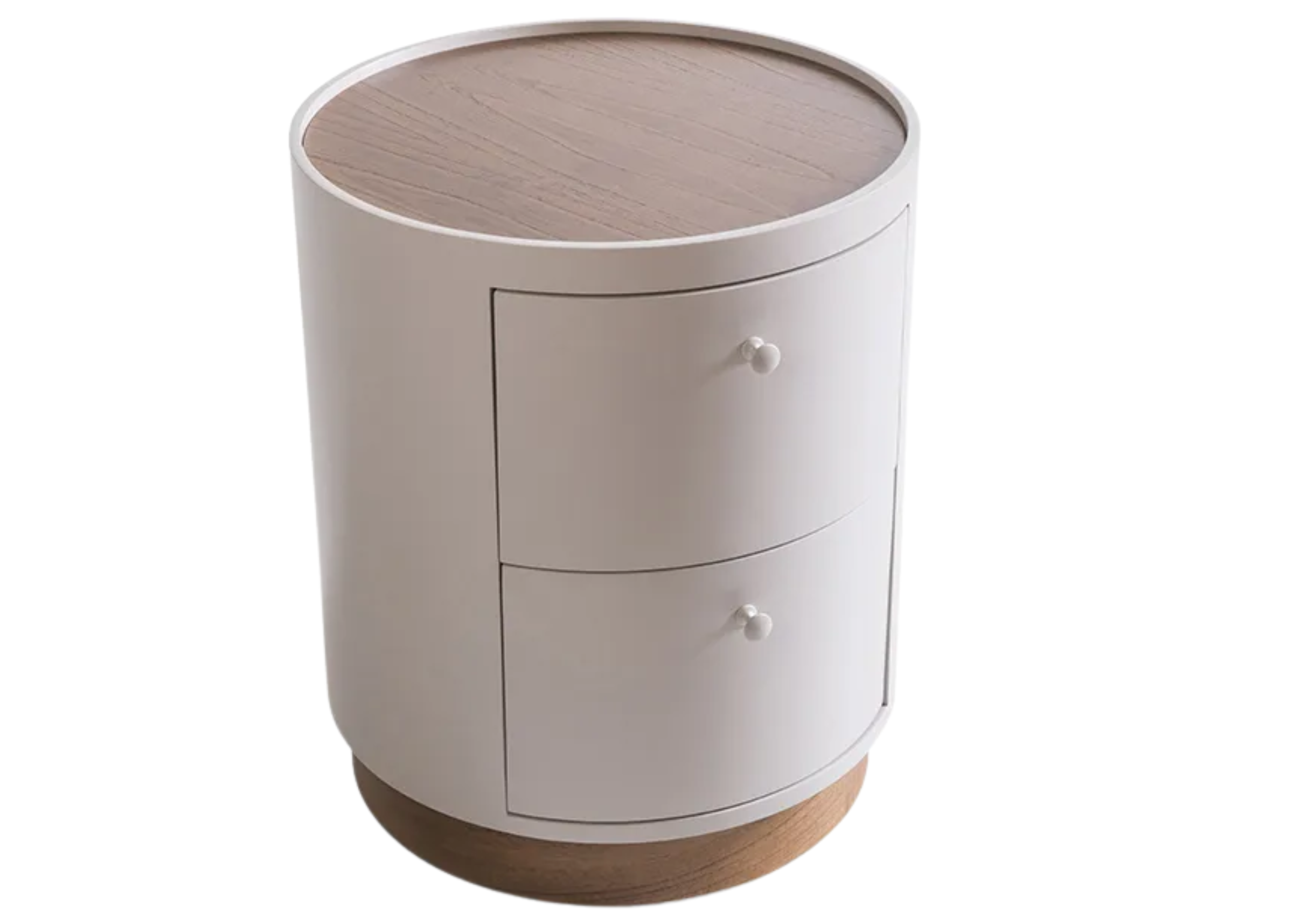 Mesa de cabeceira Lusso com tampo e base em lâmina de madeira e estrutura em laca, apresentando design elegante e sofisticado, ideal para compor quartos modernos e refinados.