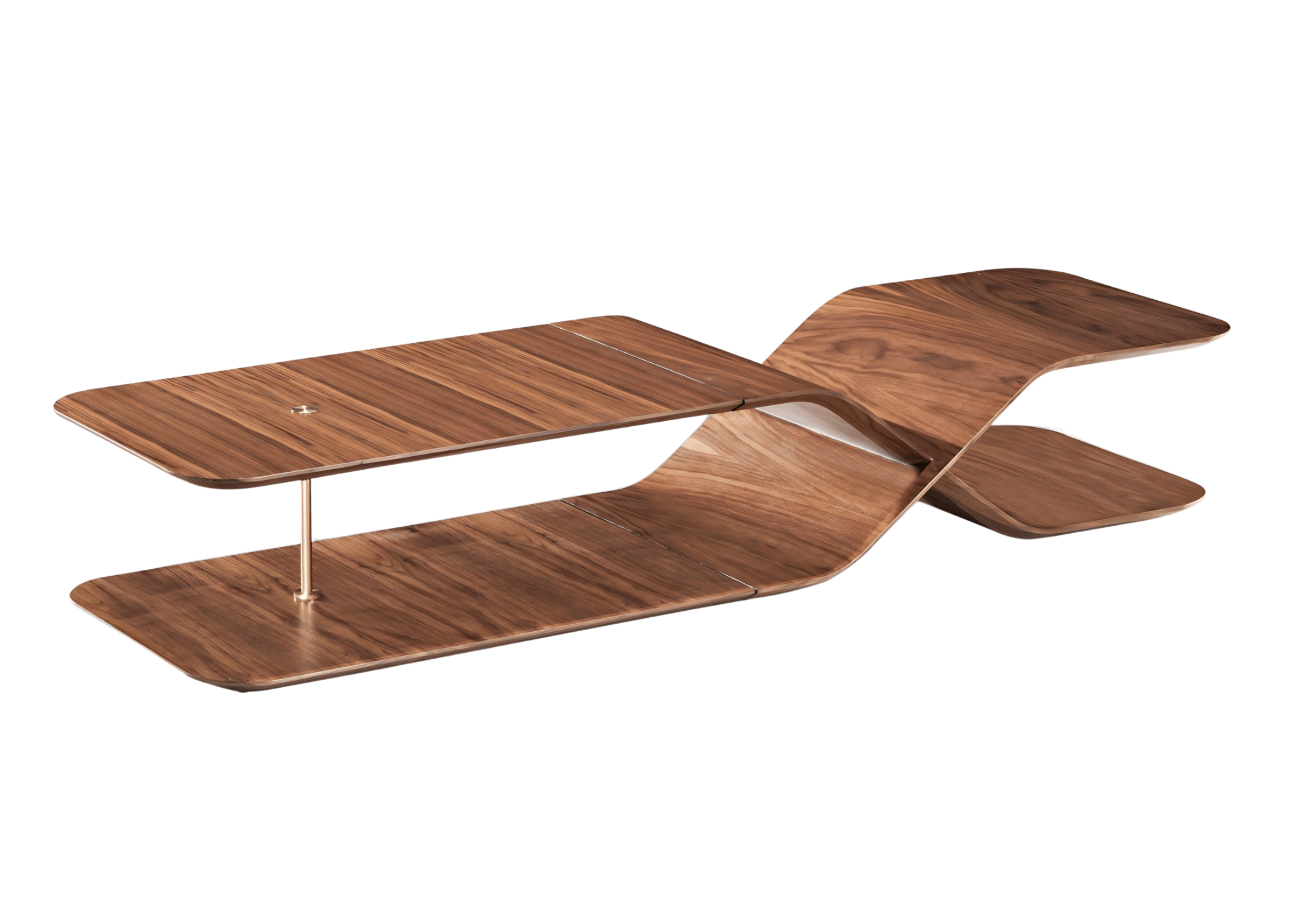 Mesa de centro com estilo contemporâneo brasileiro, destacando formas simples e materiais naturais. Ideal para composições modernas com identidade nacional, apresentada sobre fundo neutro.