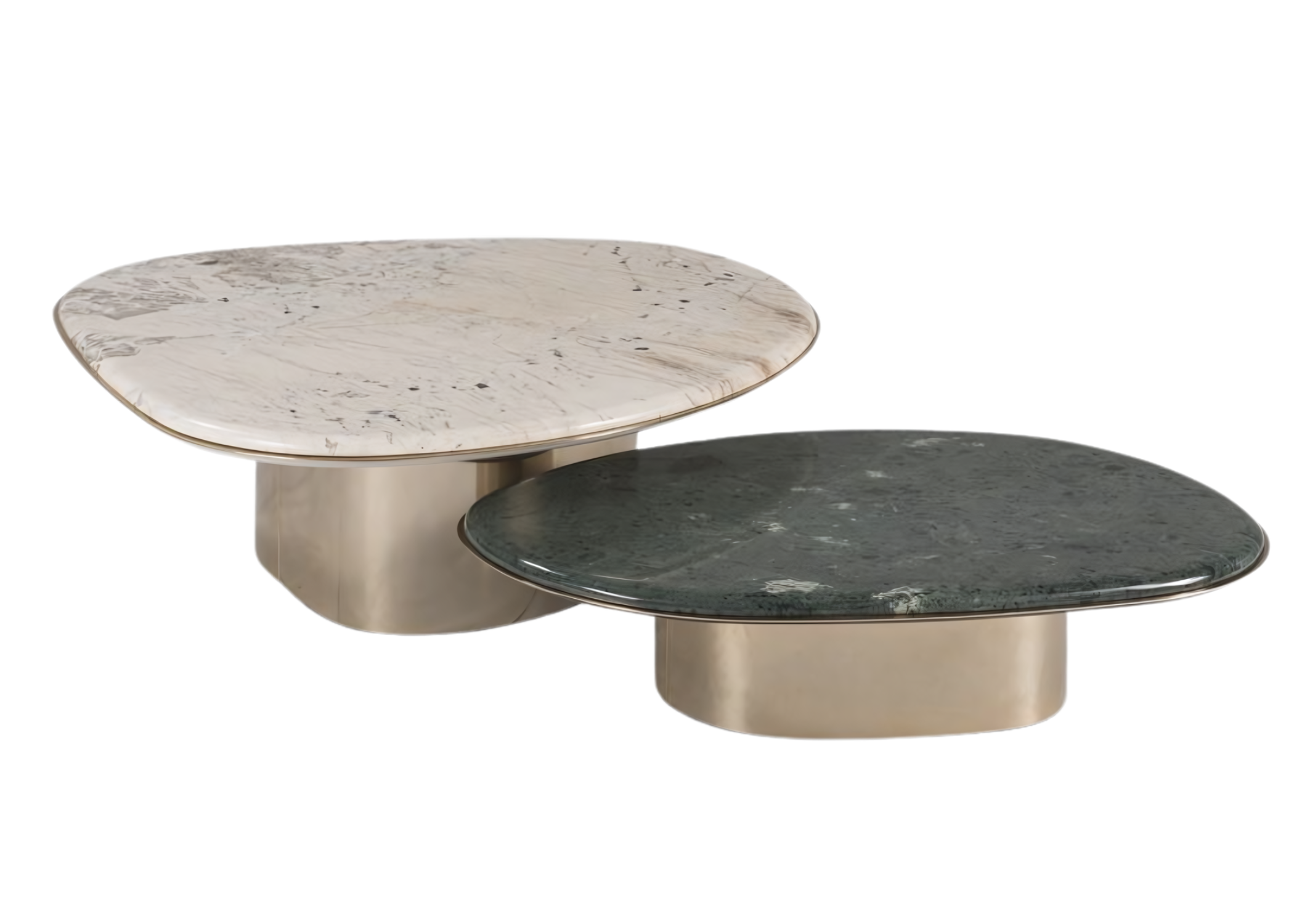 Close-up do tampo em mármore da Mesa de Centro Majestosa.