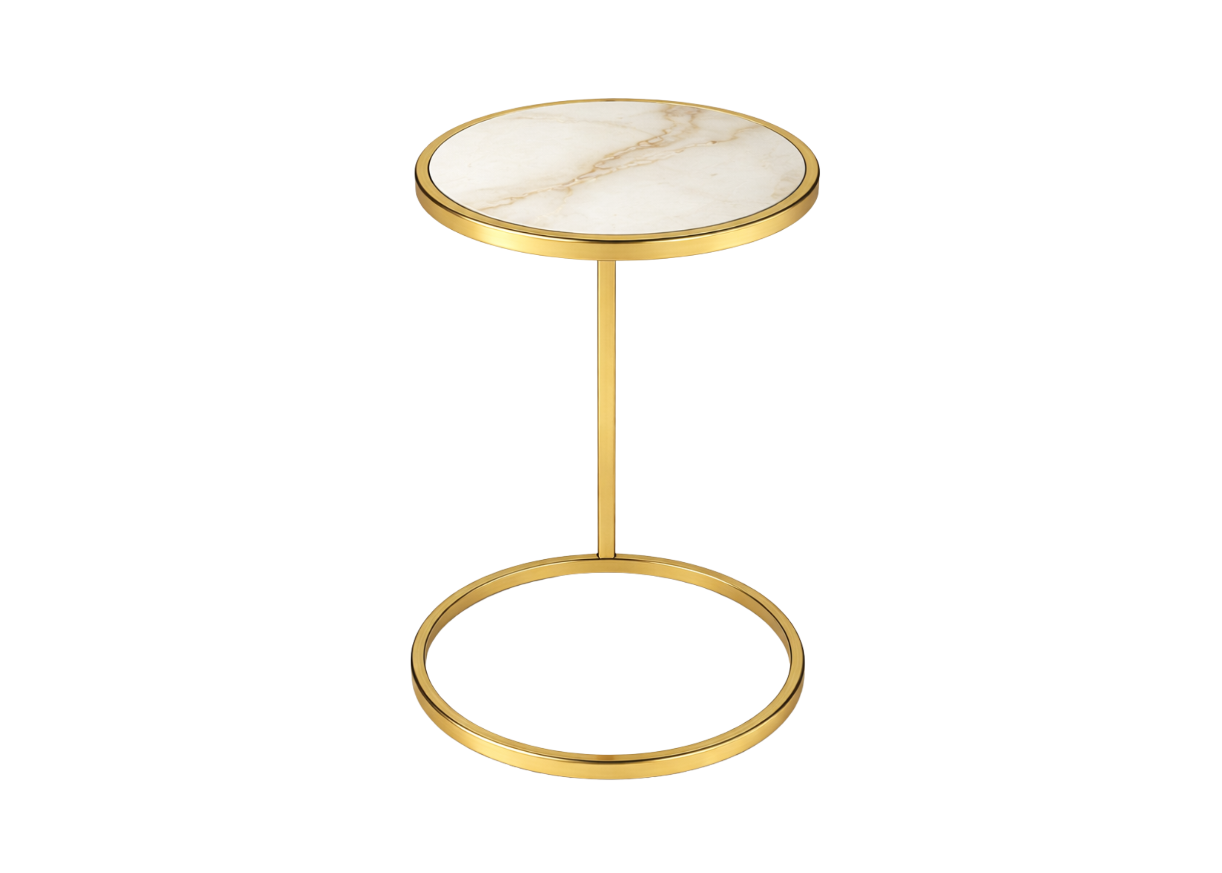 Mesa de apoio redonda moderna Eldorado em inox, perfeita para compor salas sofisticadas ao lado de sofás ou poltronas.