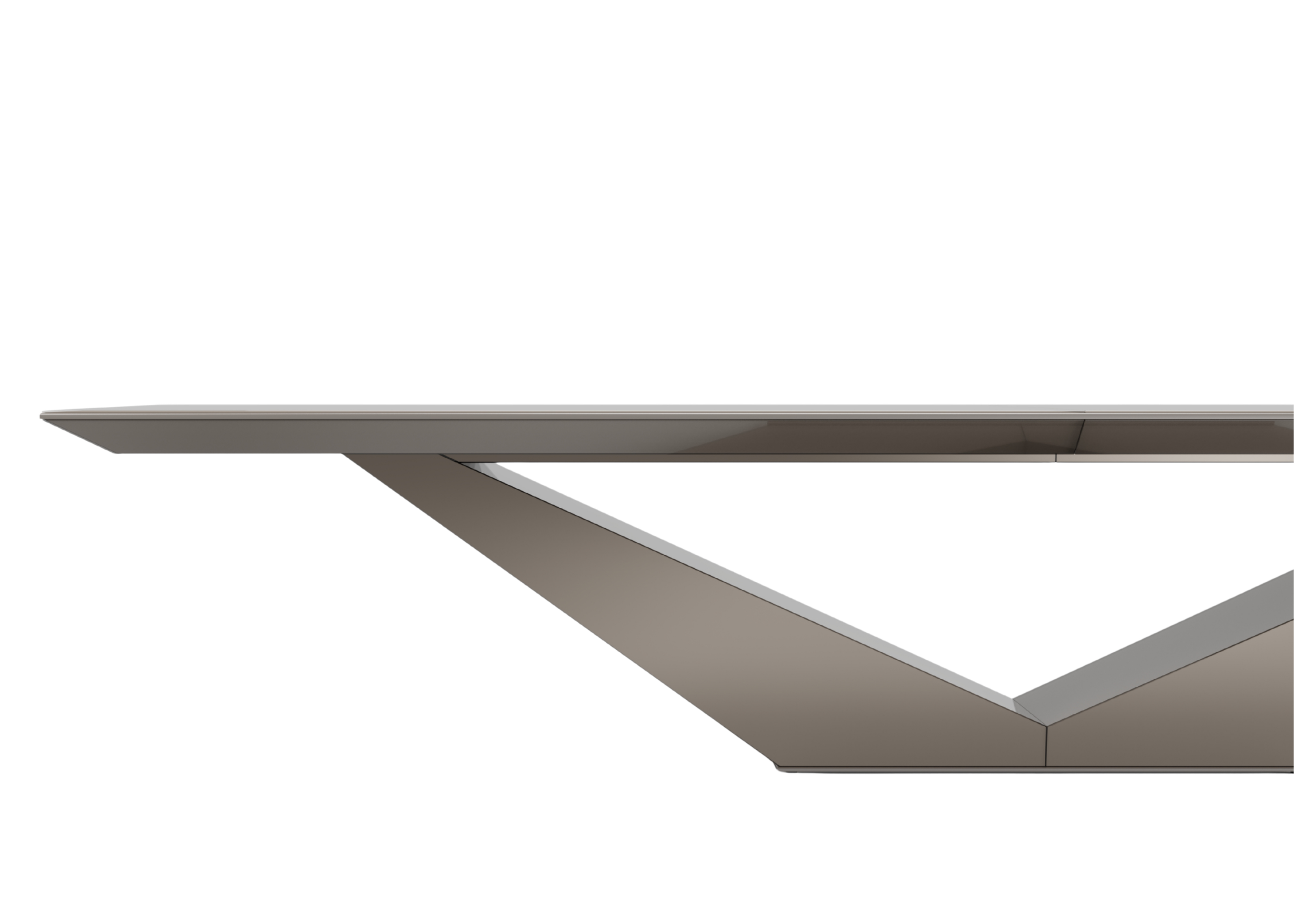 Mesa de jantar espelhada Opulence com detalhes encantadores, apresentando design sofisticado e elegante, ideal para compor ambientes luxuosos e contemporâneos.