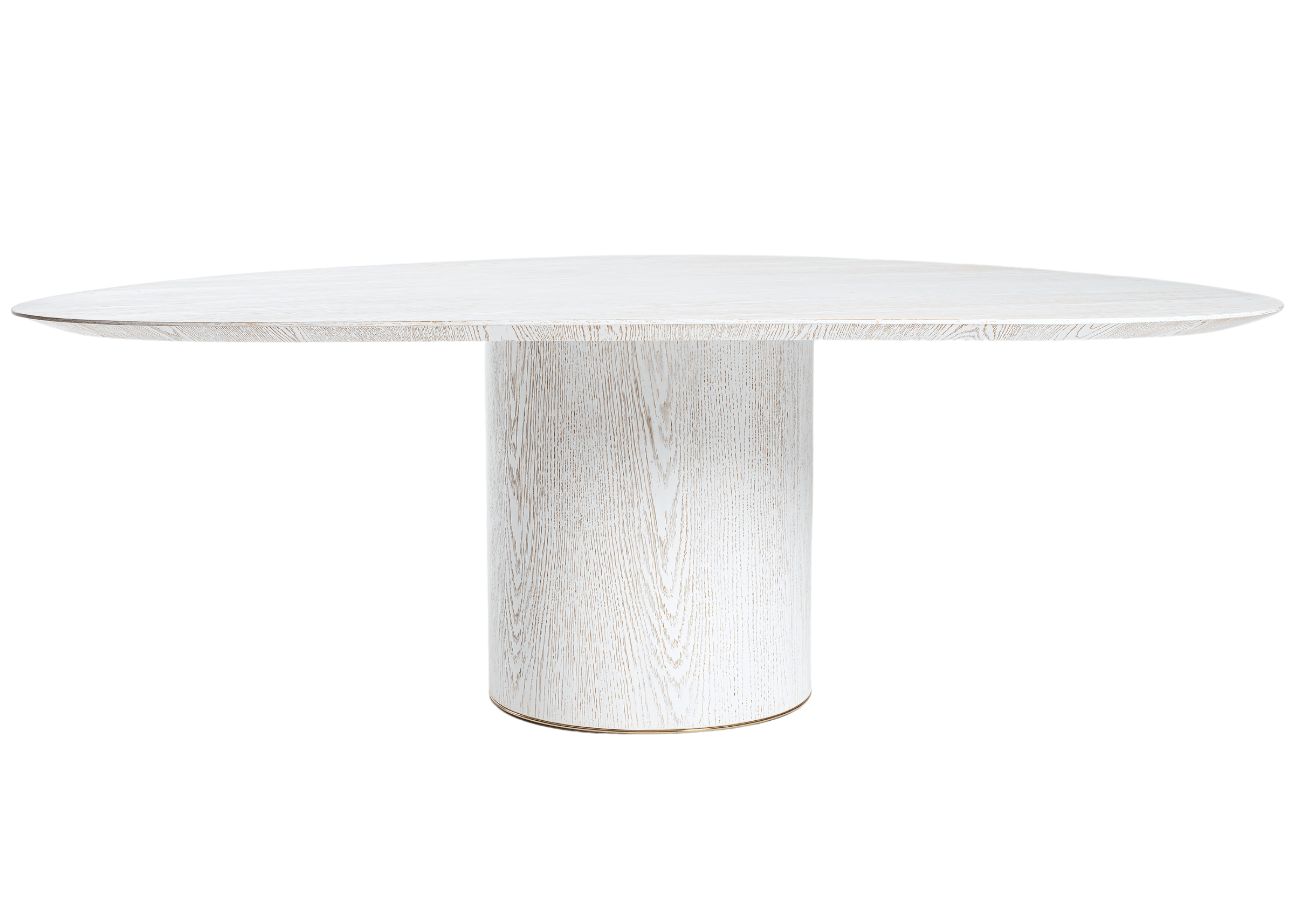Mesa de jantar orgânica Braid com tampo em madeira clara e design sofisticado.