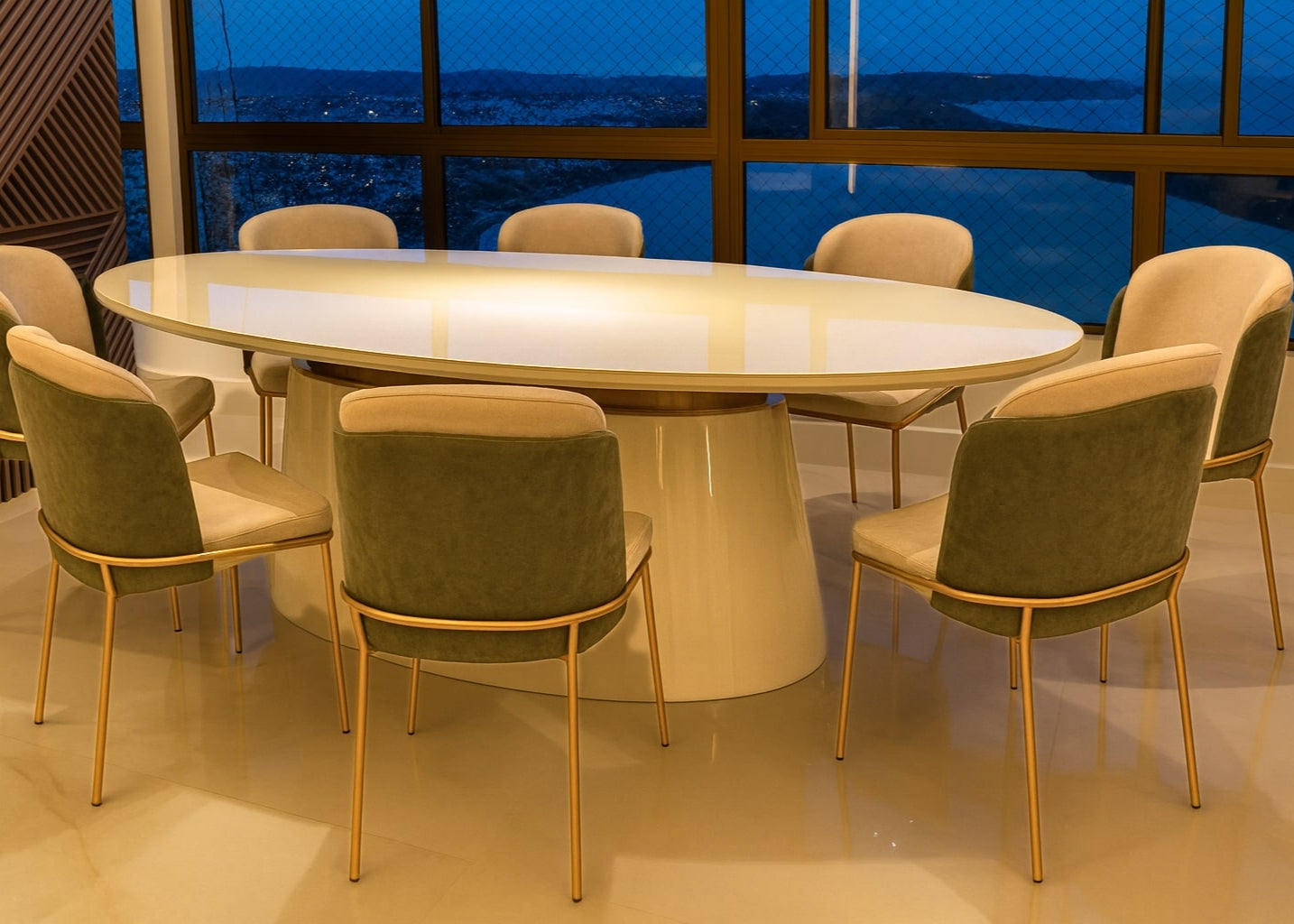 Mesa de Jantar Oval Favo