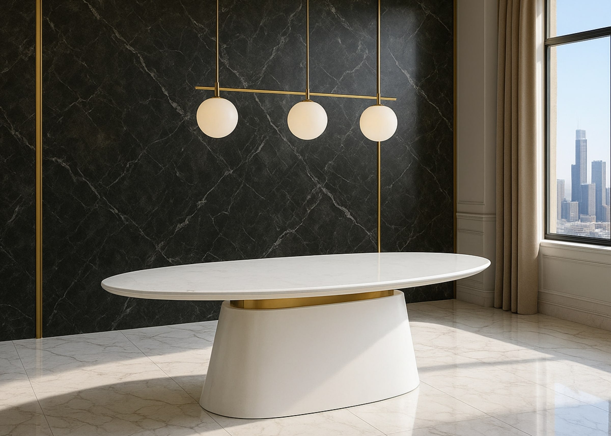 Mesa de Jantar Oval Favo