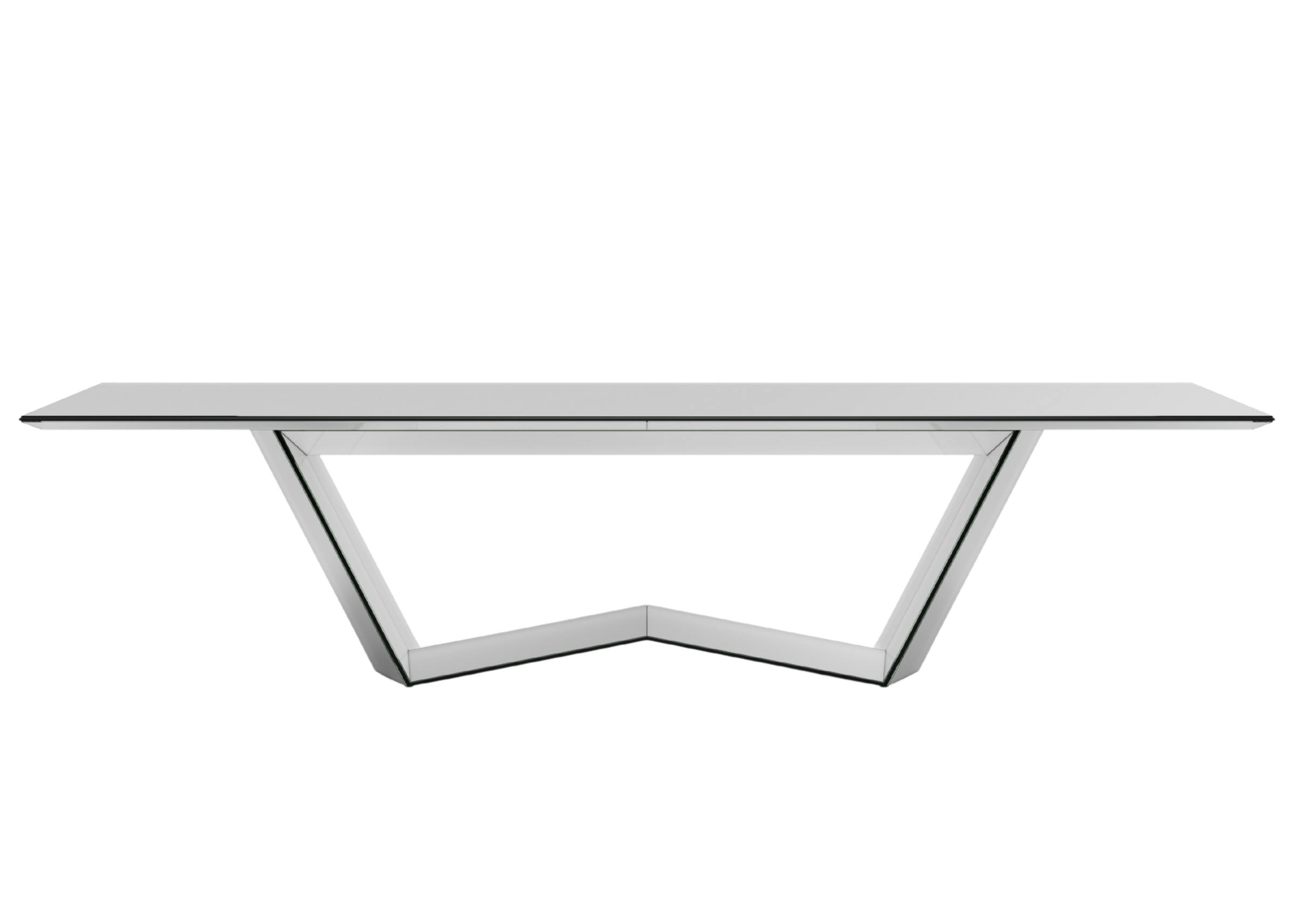 Mesa de jantar Ophelia espelhada com design de luxo que agrega sofisticação e elegância ao ambiente.