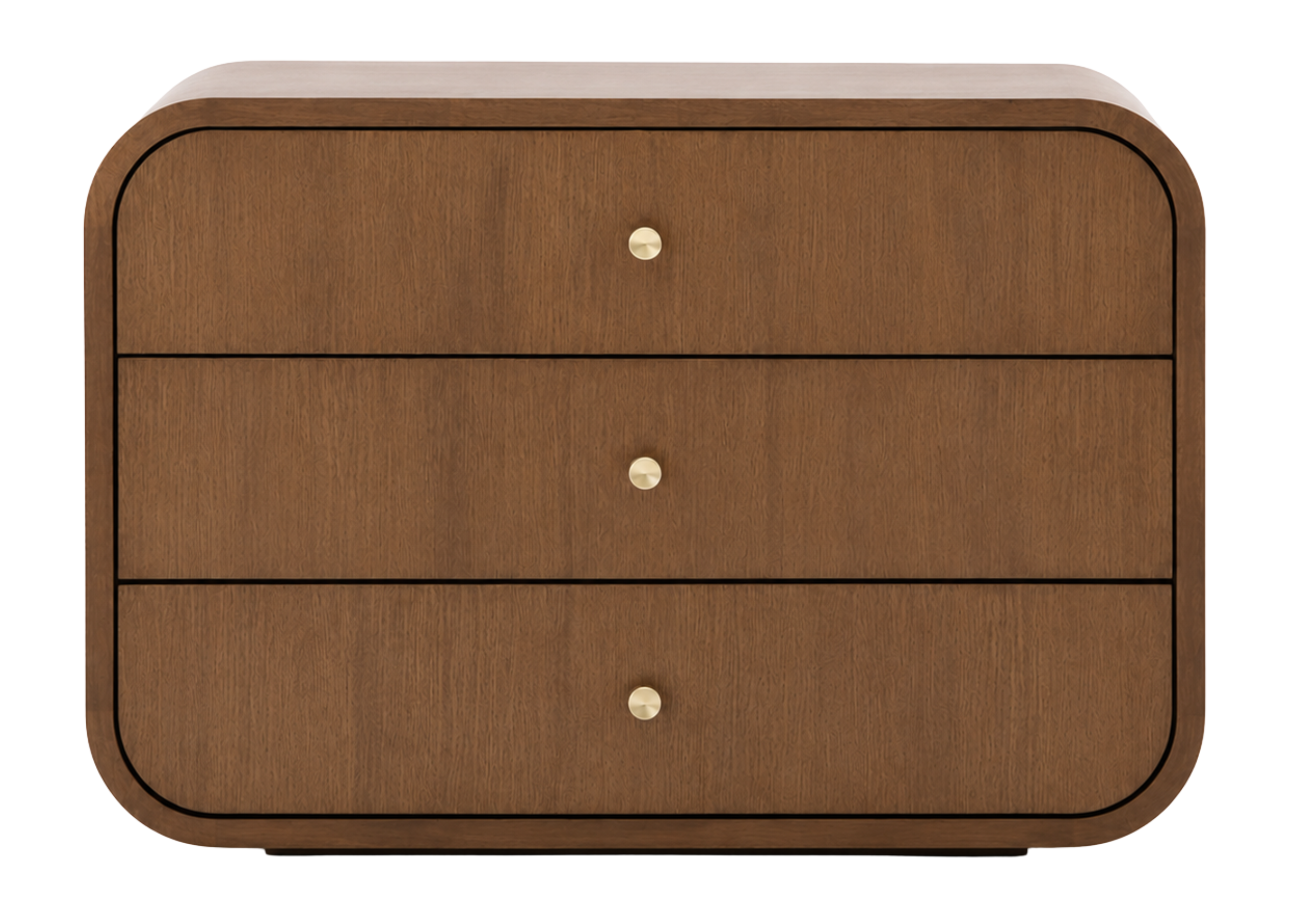 Mesa Sierra com acabamento em lâmina de madeira, design contemporâneo e base em aço carbono, ideal para compor quartos elegantes e acolhedores.