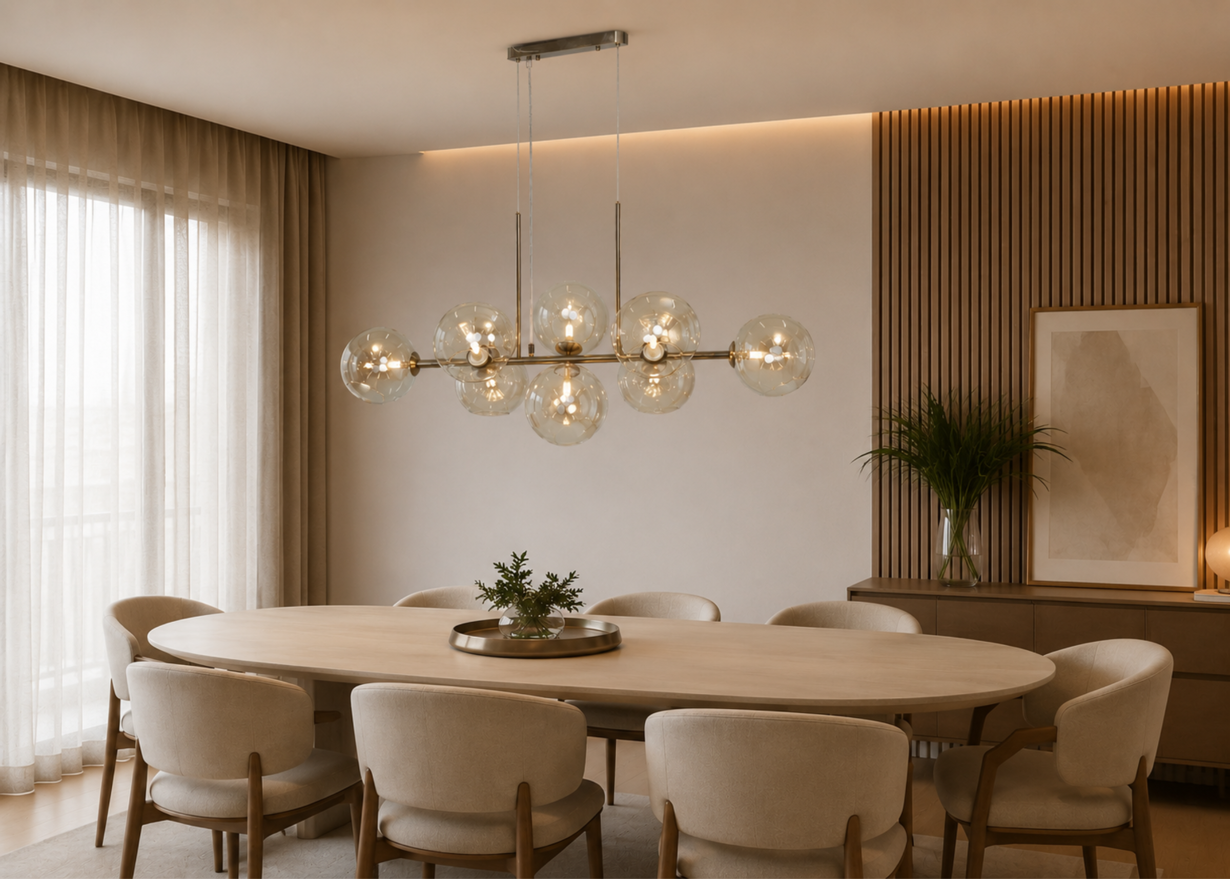 Pendente 5035 com design contemporâneo e vidro âmbar, ideal para compor ambientes modernos com elegância e personalidade.