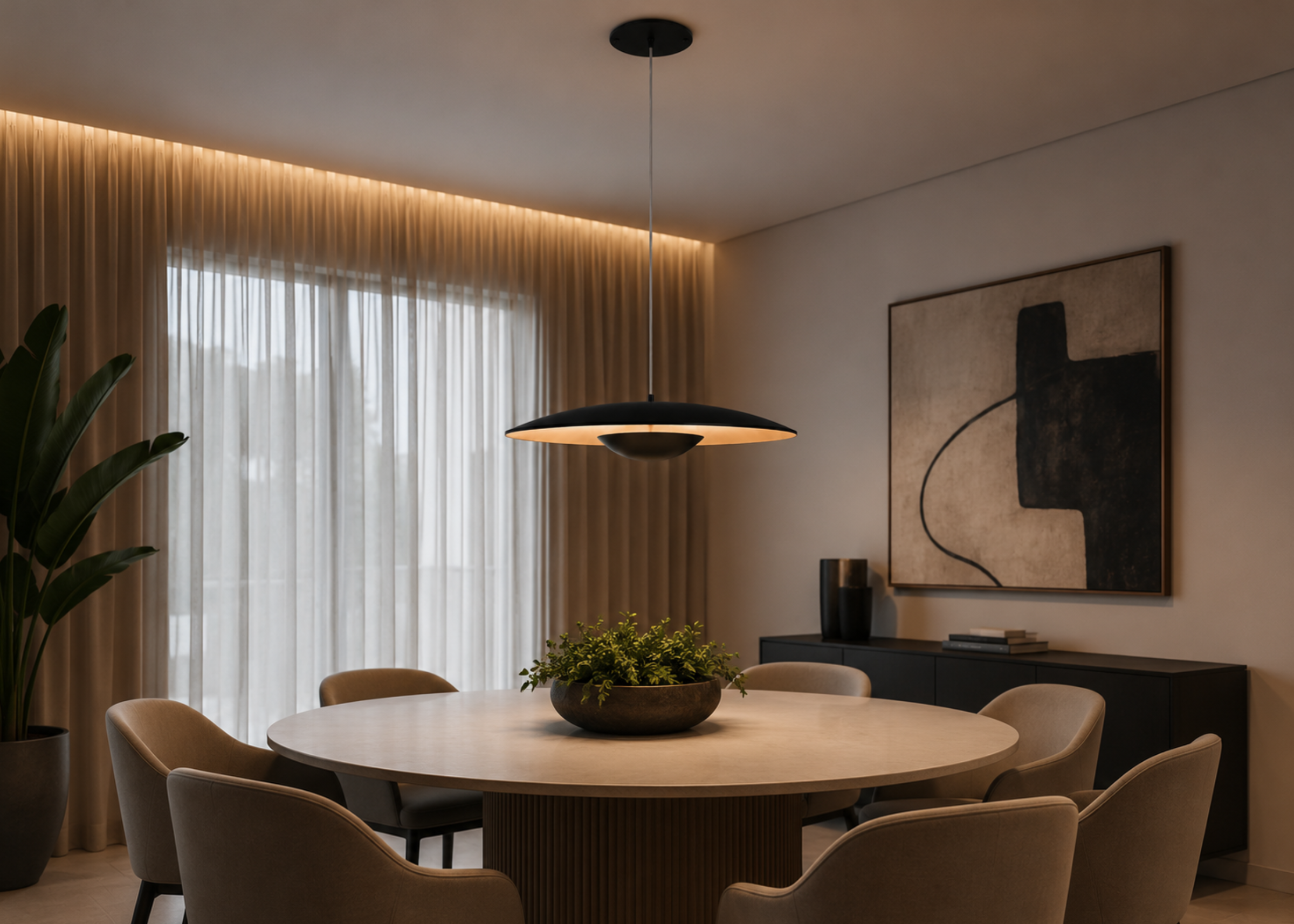 Pendente modelo 5158 com estrutura em metal preto, ideal para compor ambientes contemporâneos e refinados.