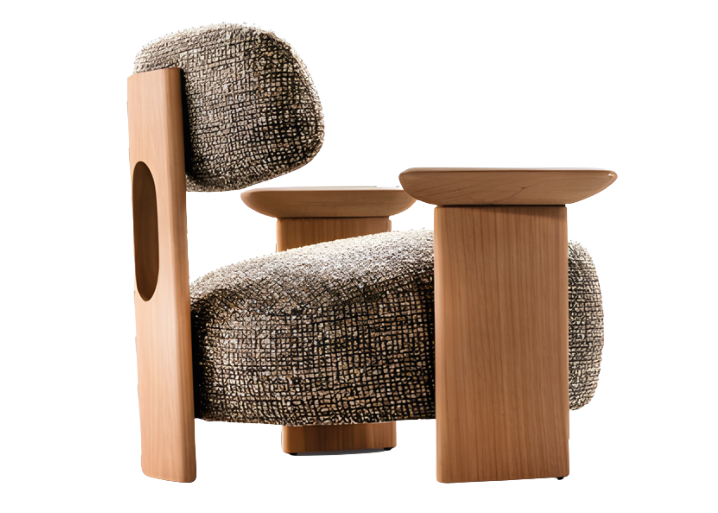 Poltrona Equilíbrio com design contemporâneo e proporções envolventes, oferece conforto absoluto e elegância atemporal, ideal para compor ambientes sofisticados e acolhedores.