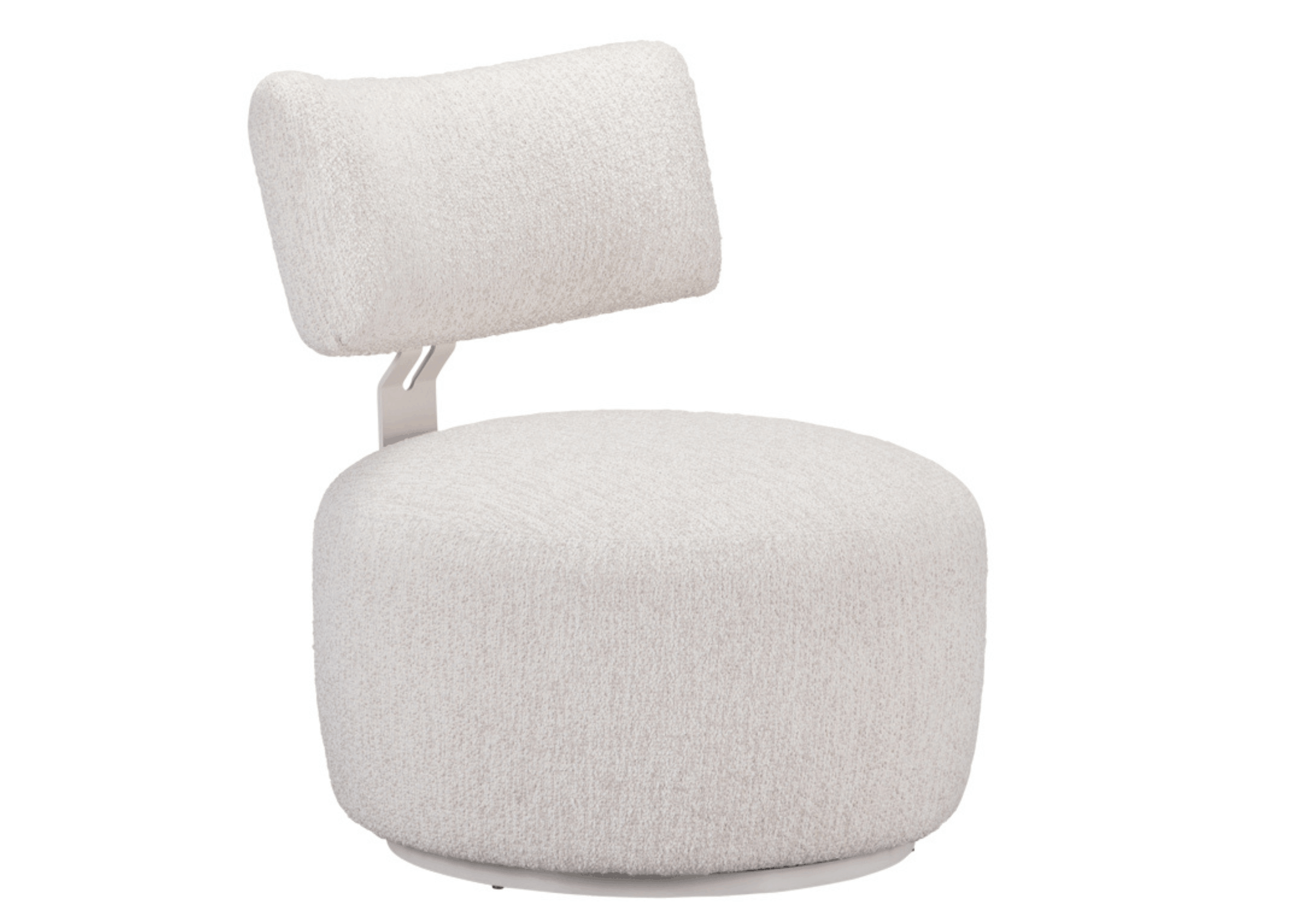 Poltrona Giratória Breno com assento redondo e encosto estofado, design contemporâneo e confortável para sala de estar