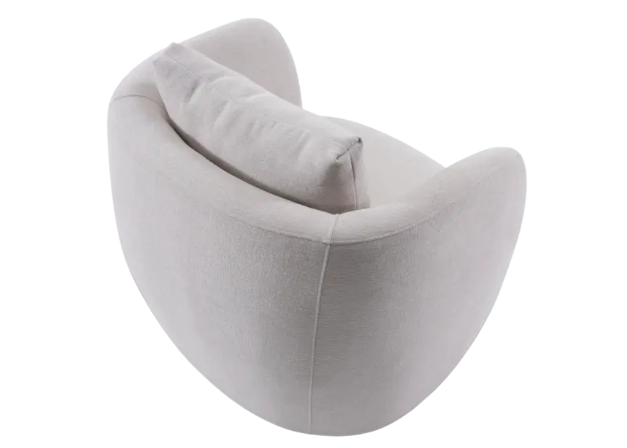 Poltrona Pompeu para sala de estar com estofado em tecido off-white, oferecendo conforto e sofisticação ao ambiente.