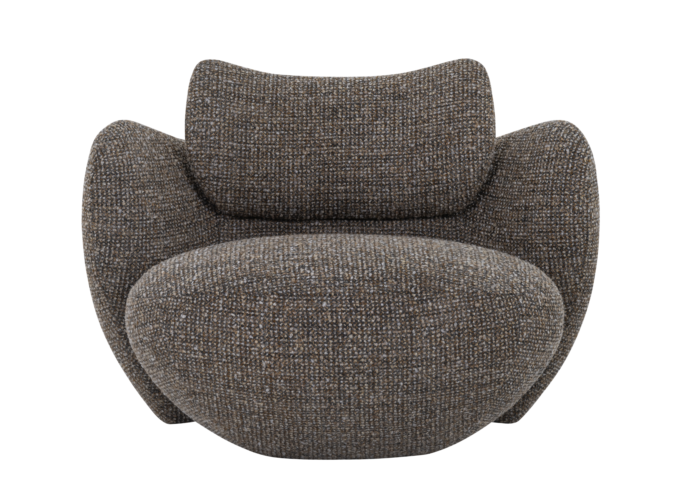 Poltrona Scala elegante com revestimento em tecido escuro, proporcionando conforto e sofisticação para ambientes contemporâneos.