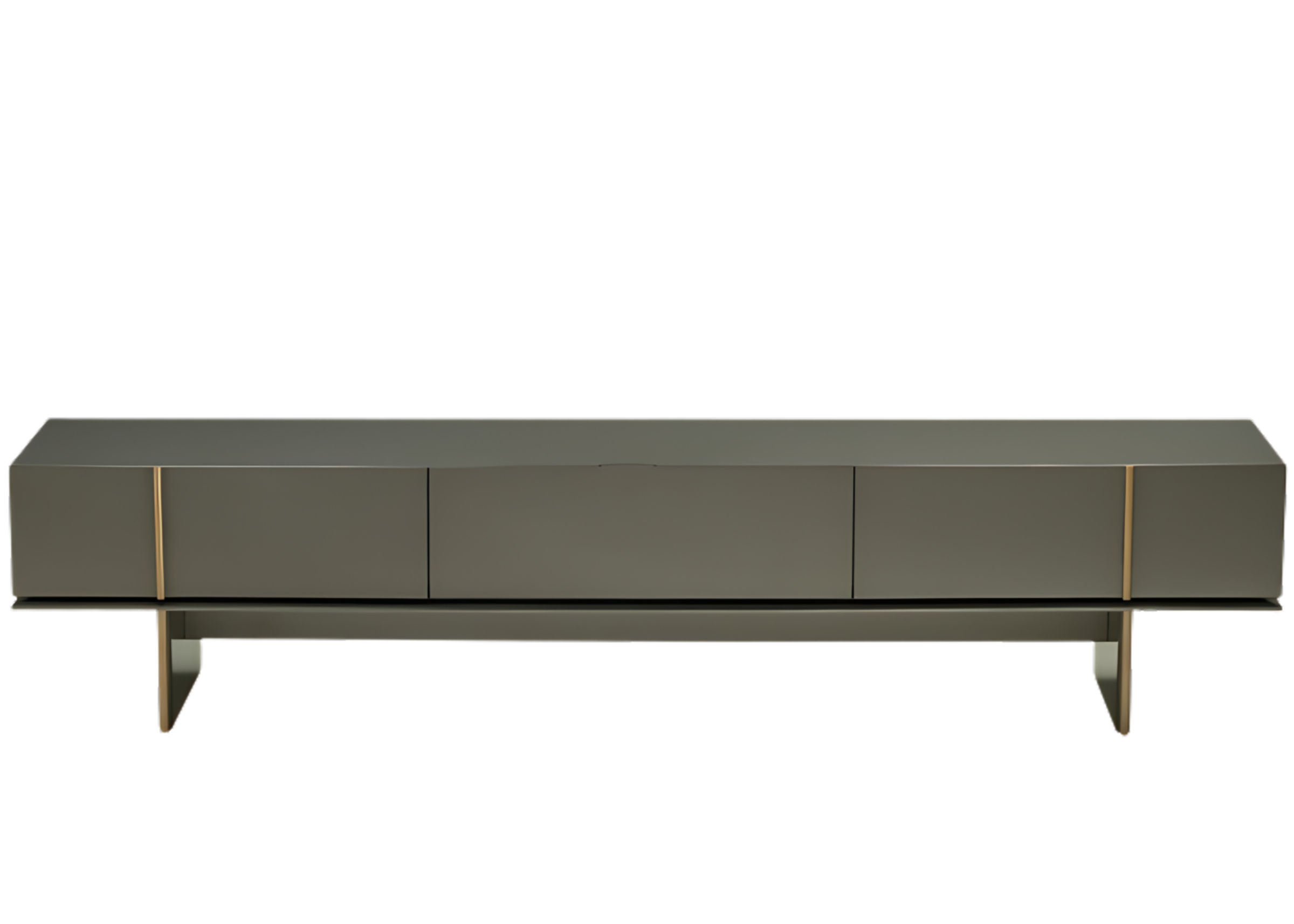 Rack grande modelo Vianello com gavetas, acabamento laqueado e design sofisticado, ideal para salas de estar modernas.
