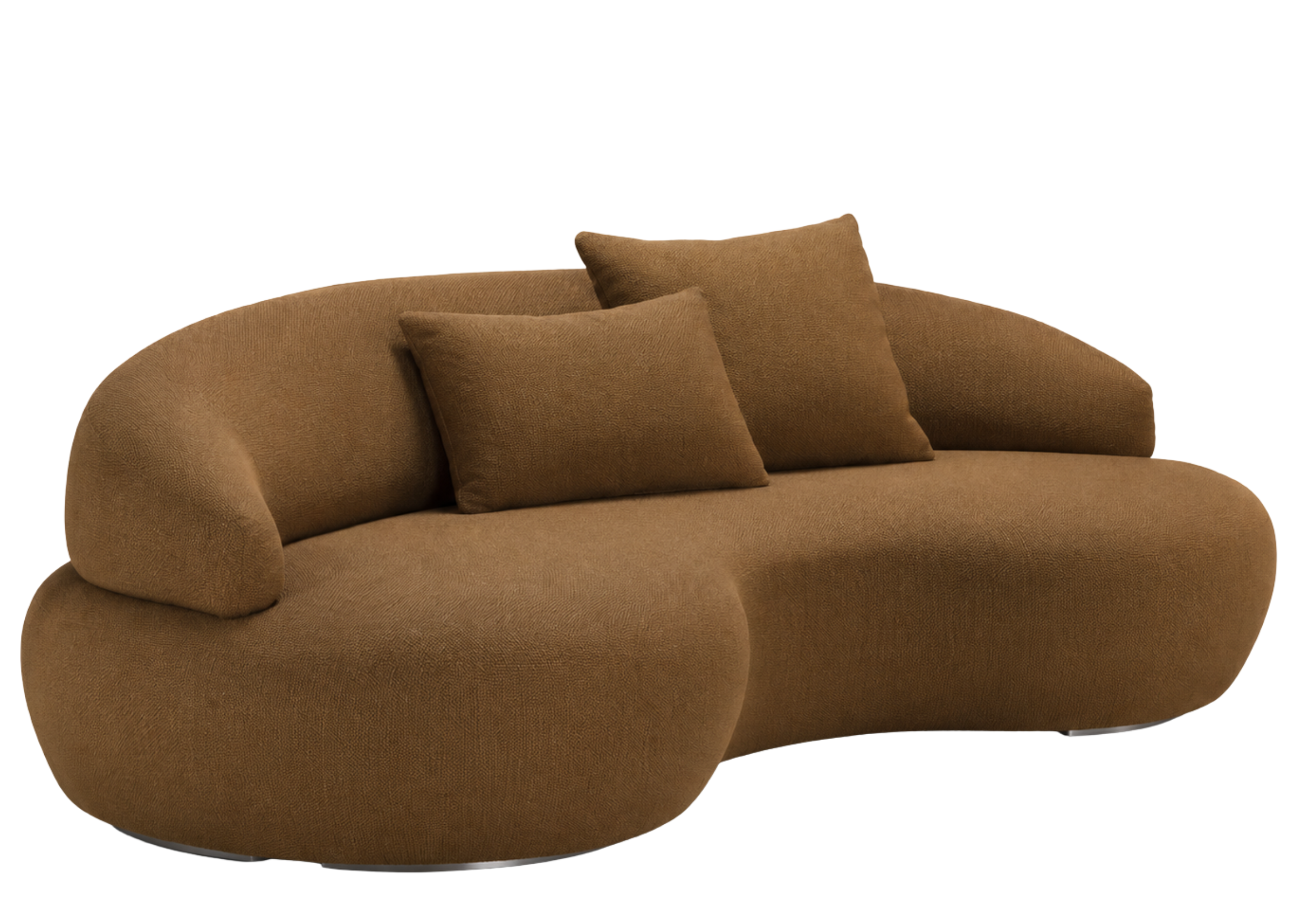 Sofá Cannes II com almofadas decorativas, apresentando design elegante e sofisticado, ideal para compor ambientes modernos e acolhedores.