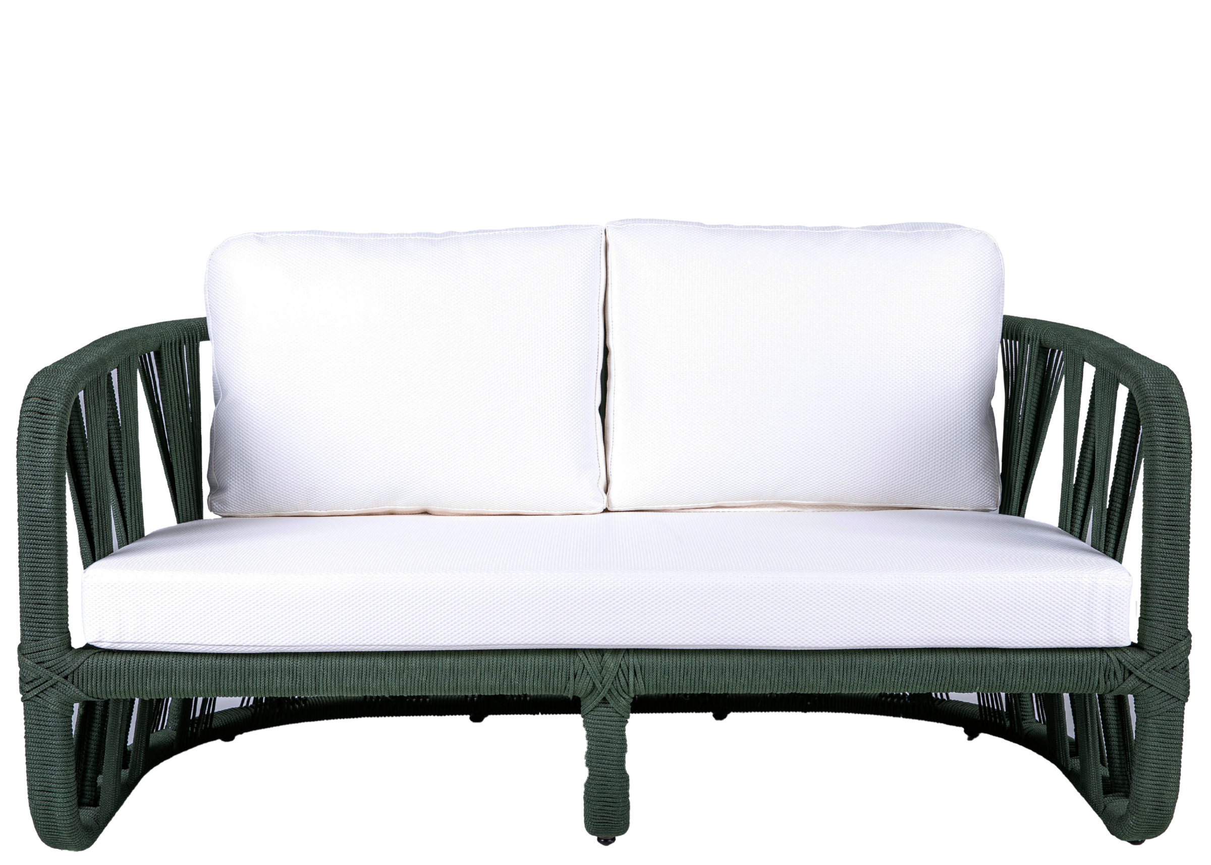 Sofá Emília para área externa de dois e três lugares com revestimento impermeável. Móvel para uso externo.