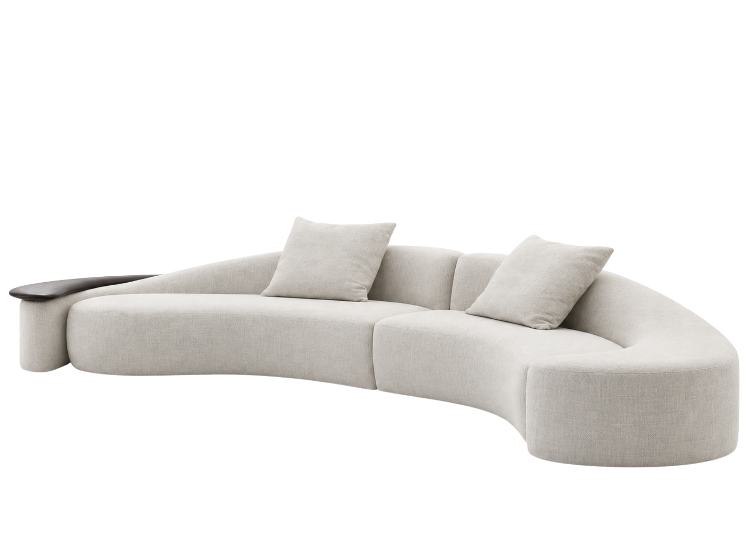 Sofá Nautilus com design luxuoso e conforto extremo, ideal para compor ambientes elegantes, sofisticados e acolhedores.