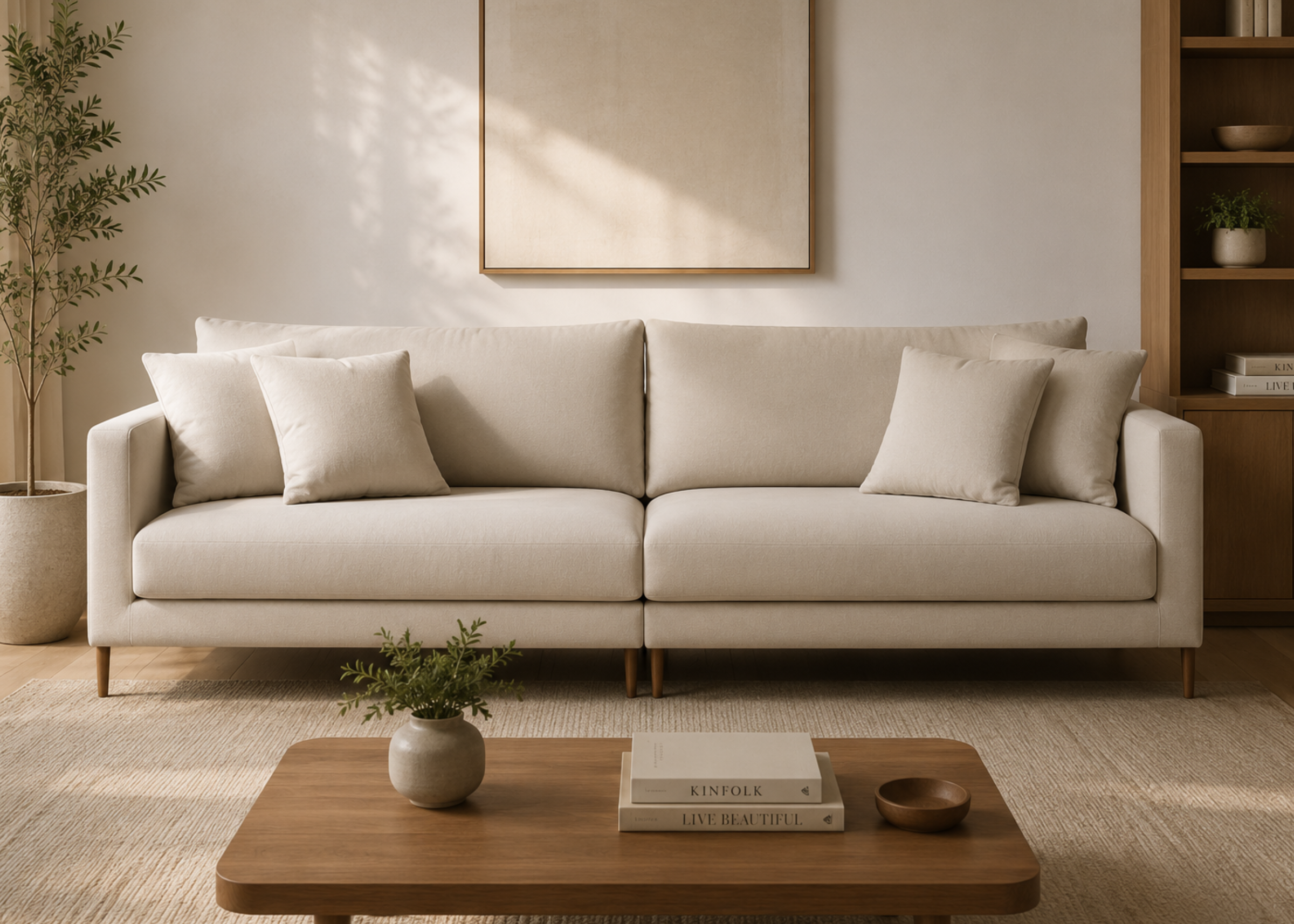 Sofá Paola para sala de estar com conforto extremo e design sofisticado, ideal para compor ambientes modernos e acolhedores.